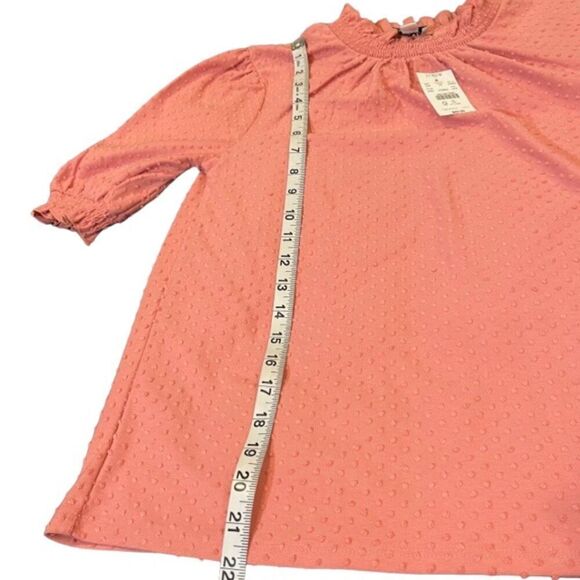 NWT J. Crew Pink Textured Ruffle Puff Sleeve and Neckline Women's Size XXS - Picture 6 of 7